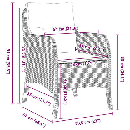 Garten Essgruppe mit Kissen 5 pcs Braun Poly-Rattan