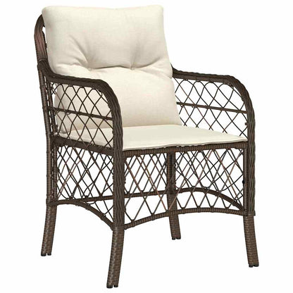 Garten Essgruppe mit Kissen 5 pcs Braun Poly-Rattan