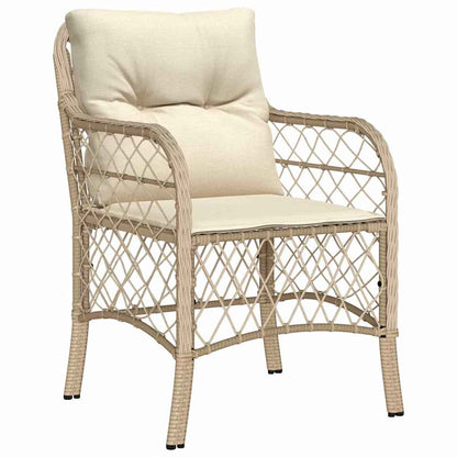 vidaXL Mobilier de jardin avec coussins 5 pcs Beige Résine tressée