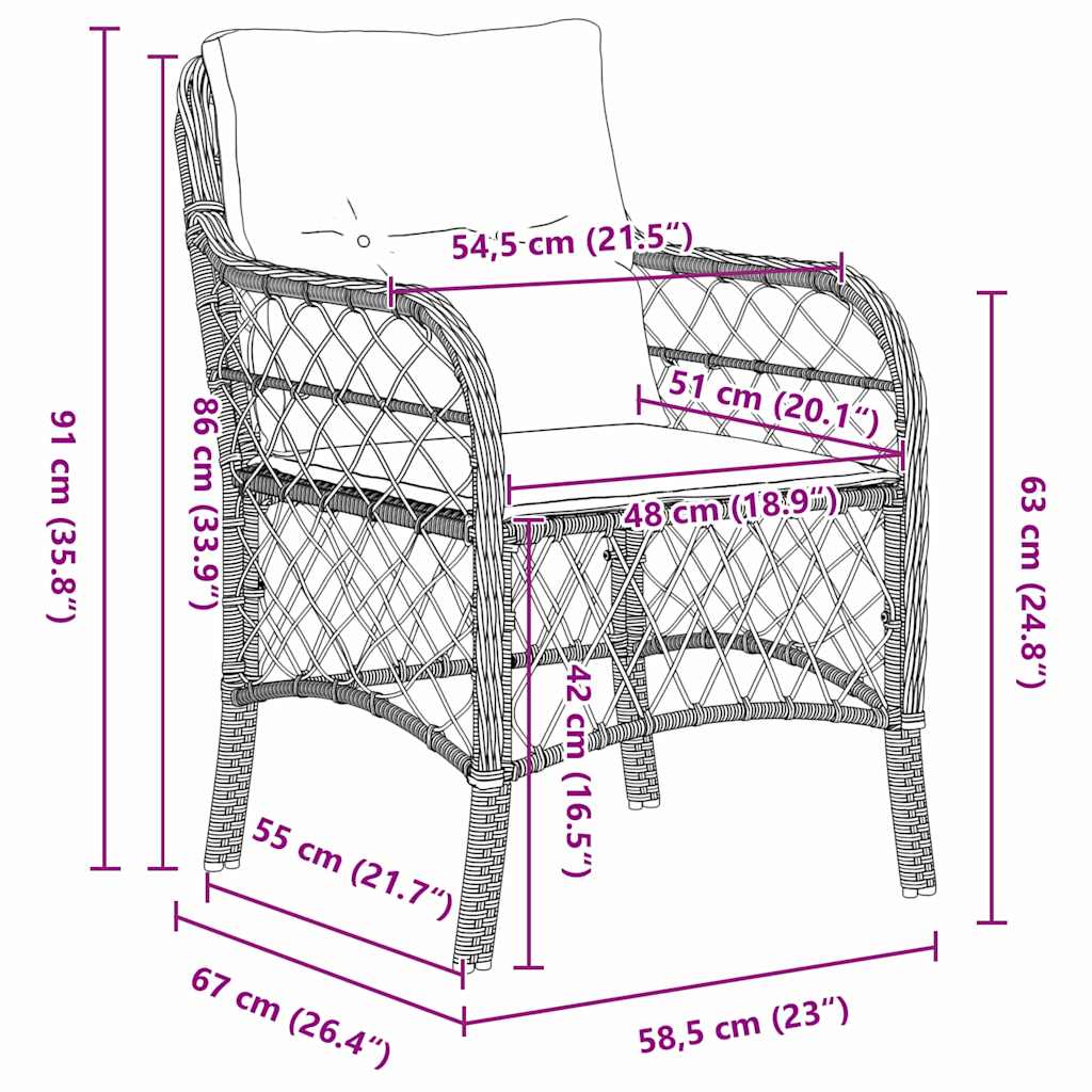 vidaXL Mobilier de jardin avec coussins 5 pcs Beige Résine tressée