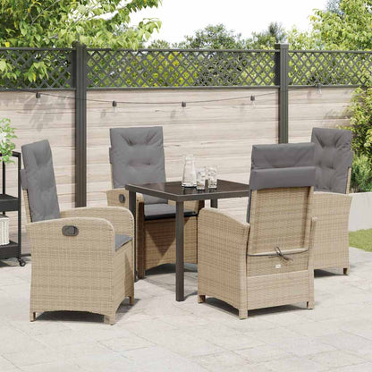 vidaXL Mobilier de jardin avec coussins 5 pcs Beige Résine tressée