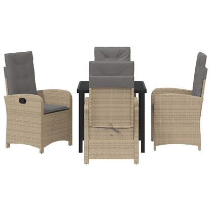 vidaXL Mobilier de jardin avec coussins 5 pcs Beige Résine tressée