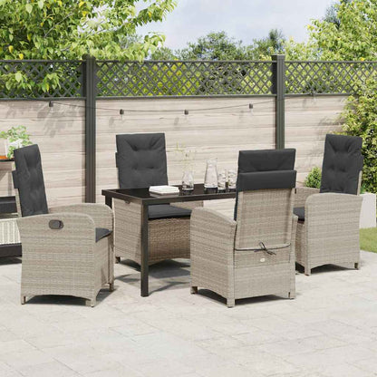 Garten Essgruppe mit Kissen 5 pcs Hellgrau Poly-Rattan