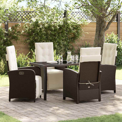 Garten Essgruppe mit Kissen 5 pcs Braun Poly-Rattan