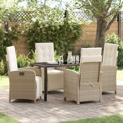Garten Essgruppe mit Kissen 5 pcs Beige Poly-Rattan