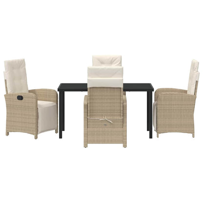 Garten Essgruppe mit Kissen 5 pcs Beige Poly-Rattan