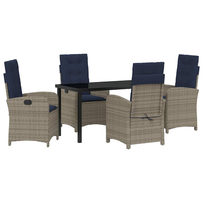 vidaXL Salon de jardin avec coussins 5 pcs Gris résine tressée