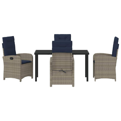 vidaXL Salon de jardin avec coussins 5 pcs Gris résine tressée