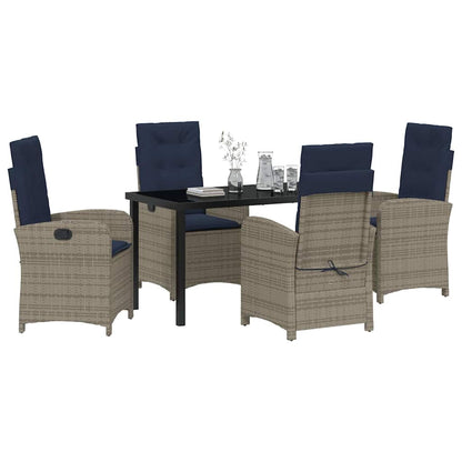 vidaXL Salon de jardin avec coussins 5 pcs Gris résine tressée