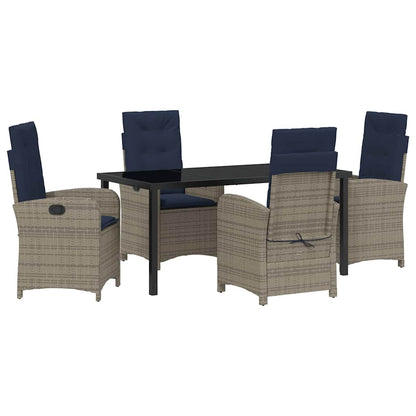 vidaXL Salon de jardin avec coussins 5 pcs Gris résine tressée