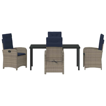 vidaXL Salon de jardin avec coussins 5 pcs Gris résine tressée