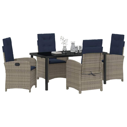 vidaXL Salon de jardin avec coussins 5 pcs Gris résine tressée