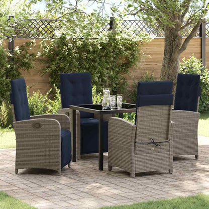 vidaXL Salon de jardin avec coussins 5 pcs Gris résine tressée