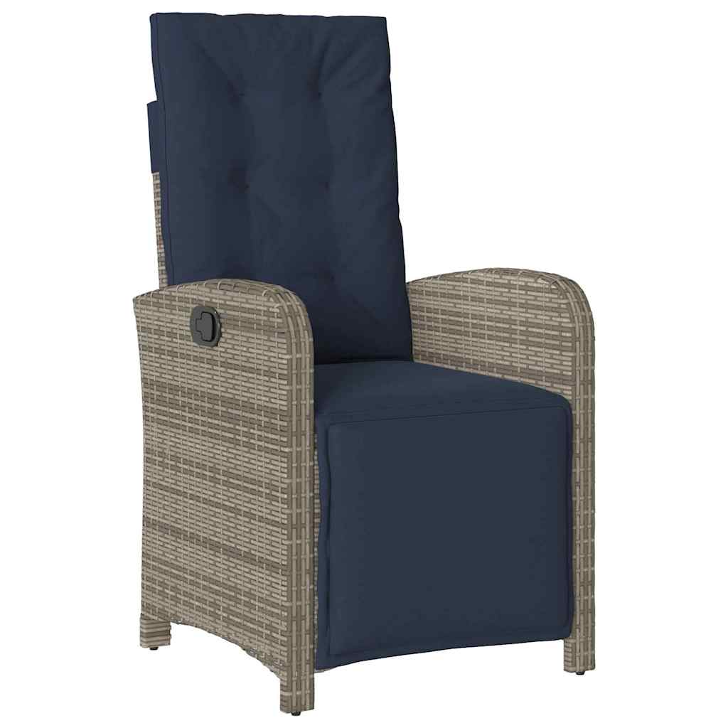vidaXL Salon de jardin avec coussins 5 pcs Gris résine tressée