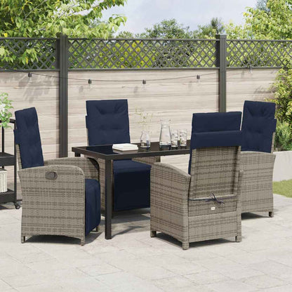 vidaXL Salon de jardin avec coussins 5 pcs Gris résine tressée