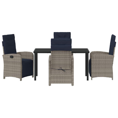 vidaXL Salon de jardin avec coussins 5 pcs Gris résine tressée