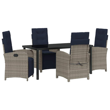 vidaXL Salon de jardin avec coussins 5 pcs Gris résine tressée