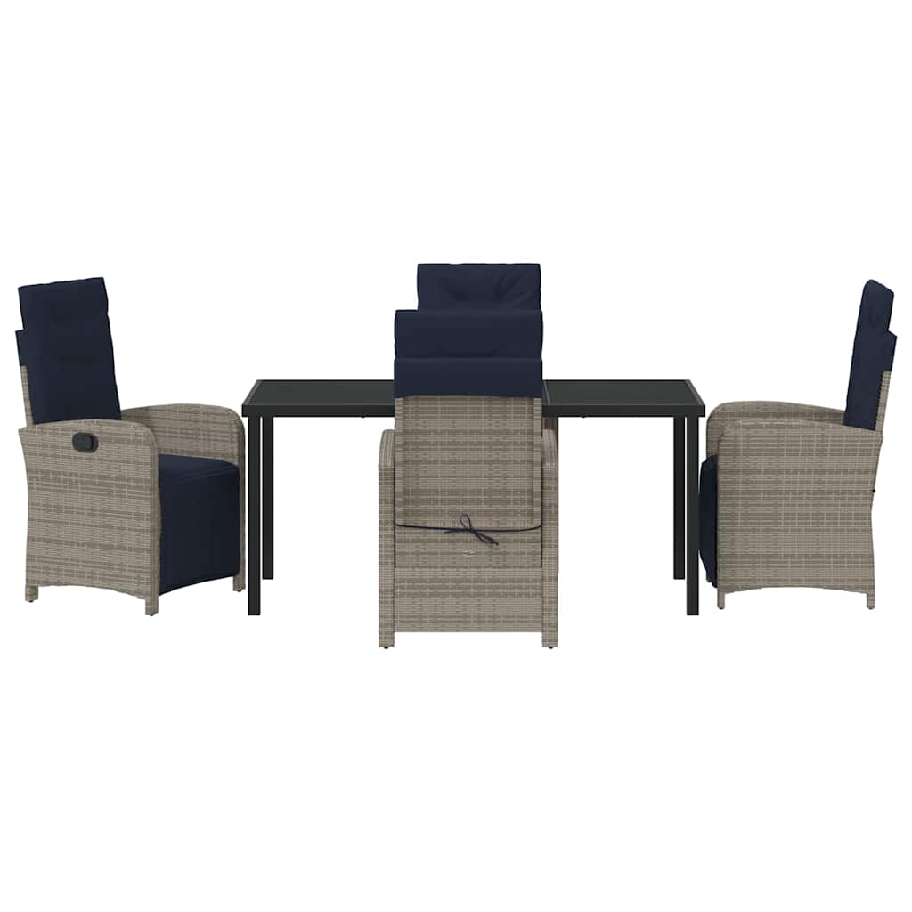 vidaXL Salon de jardin avec coussins 5 pcs Gris résine tressée