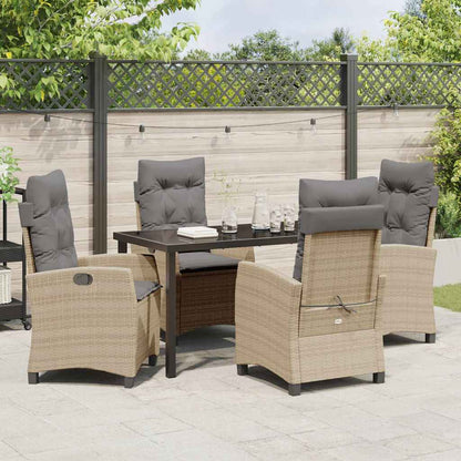 Garten Essgruppe mit Kissen 5 pcs Beige Poly-Rattan