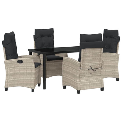 Garten Essgruppe mit Kissen 5 pcs Hellgrau Poly-Rattan