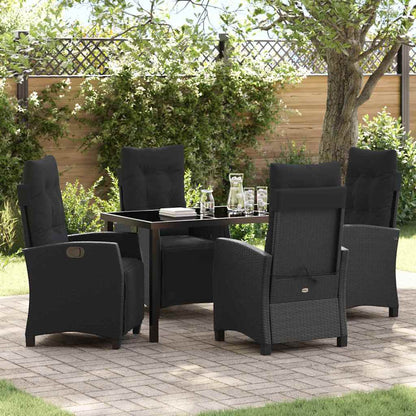 Garten Essgruppe mit Kissen 5 pcs Schwarz Poly-Rattan