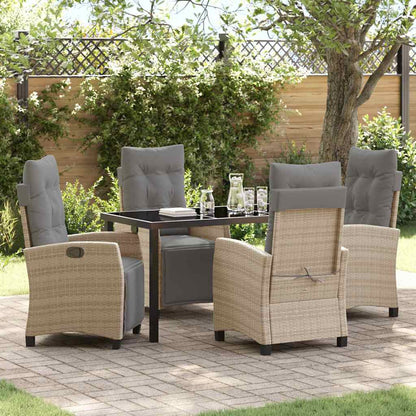 Garten Essgruppe mit Kissen 5 pcs Beige Poly-Rattan