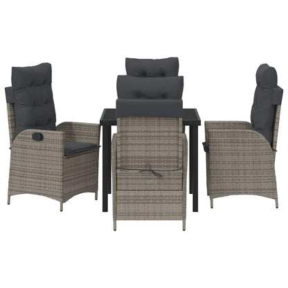vidaXL Salon de jardin avec coussins 5 pcs Gris résine tressée