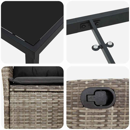 vidaXL Salon de jardin avec coussins 5 pcs Gris résine tressée