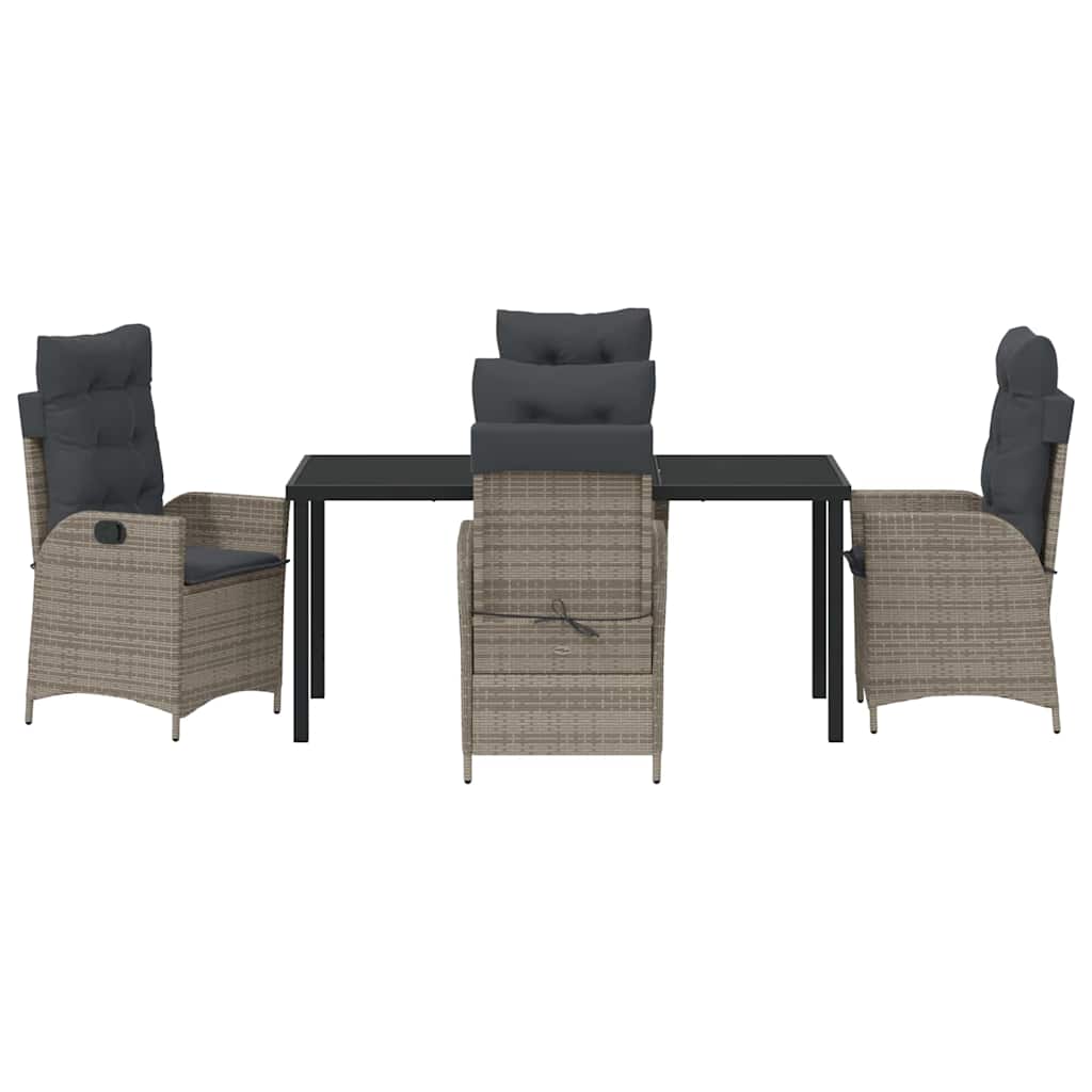 vidaXL Salon de jardin avec coussins 5 pcs Gris résine tressée