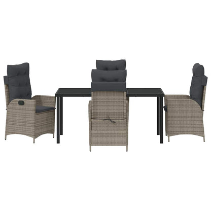 vidaXL Salon de jardin avec coussins 5 pcs Gris résine tressée