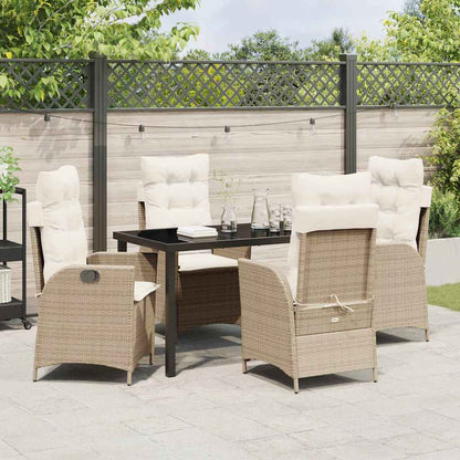 Garten Essgruppe mit Kissen 5 pcs Beige Poly-Rattan