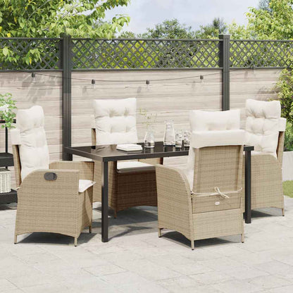 vidaXL Mobilier de jardin avec coussins 5 pcs Beige Résine tressée