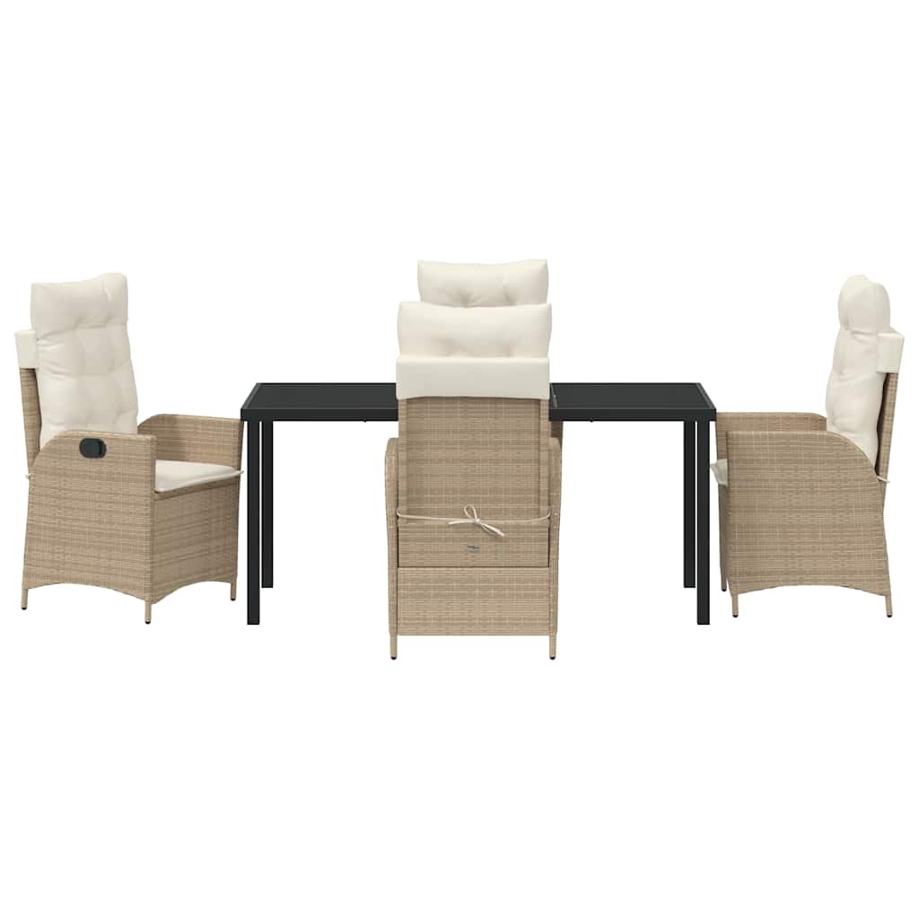 vidaXL Mobilier de jardin avec coussins 5 pcs Beige Résine tressée