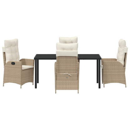 vidaXL Mobilier de jardin avec coussins 5 pcs Beige Résine tressée