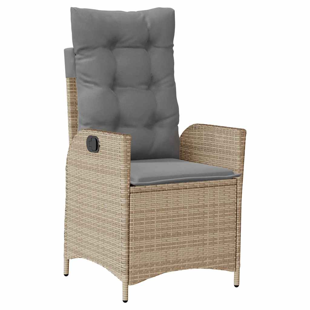 vidaXL Garten Essgruppe mit Kissen 9 pcs Beige Poly-Rattan