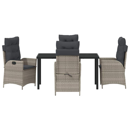 Garten Essgruppe mit Kissen 5 pcs Hellgrau Poly-Rattan