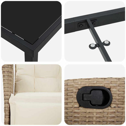 Garten Essgruppe mit Kissen 5 pcs Beige Poly-Rattan