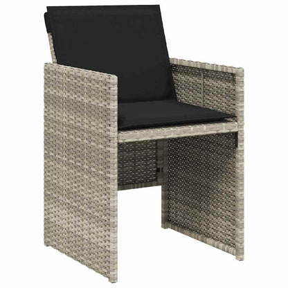 vidaXL Garten Essgruppe 5 pcs Hellgrau Poly-Rattan