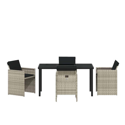 vidaXL Garten Essgruppe 5 pcs Hellgrau Poly-Rattan