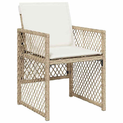 Garten Essgruppe 9 pcs Beige Poly-Rattan