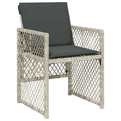 vidaXL Salon de jardin à dîner 9 pcs Gris clair Résine tressée