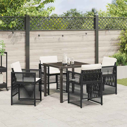 vidaXL Ensemble de salle à manger de jardin 5 pcs Acier enduit de poudre noir