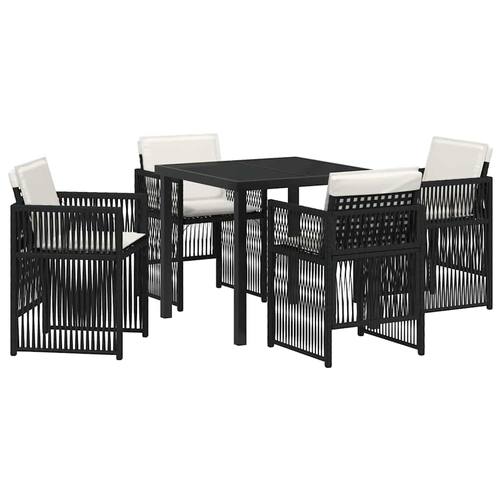vidaXL Ensemble de salle à manger de jardin 5 pcs Acier enduit de poudre noir