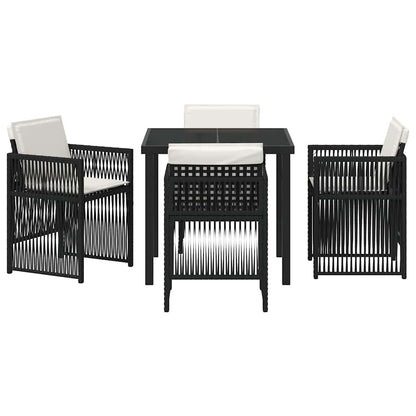 vidaXL Ensemble de salle à manger de jardin 5 pcs Acier enduit de poudre noir
