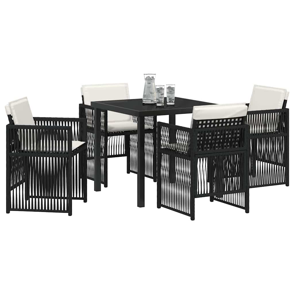 vidaXL Ensemble de salle à manger de jardin 5 pcs Acier enduit de poudre noir