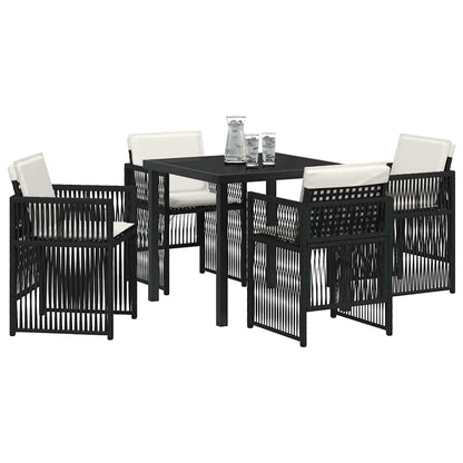 vidaXL Ensemble de salle à manger de jardin 5 pcs Acier enduit de poudre noir