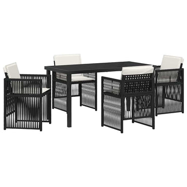 vidaXL Ensemble de salle à manger de jardin 5 pcs Acier enduit de poudre noir