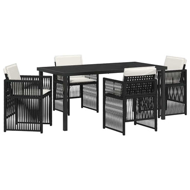 vidaXL Ensemble de salle à manger de jardin 5 pcs Acier enduit de poudre noir