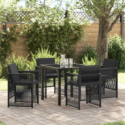 vidaXL Ensemble de salle à manger de jardin 5 pcs Acier enduit de poudre noir