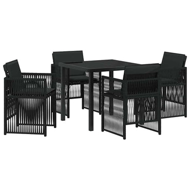 vidaXL Ensemble de salle à manger de jardin 5 pcs Acier enduit de poudre noir
